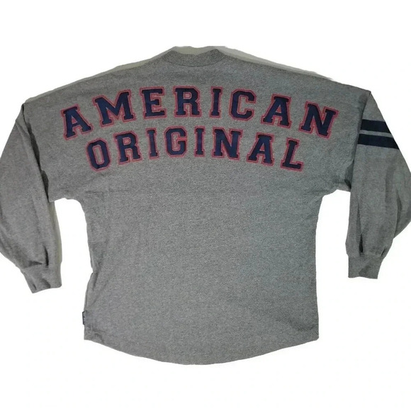 Disney Spirit Jersey MICKEY MOUSE - AMERICAN ORIGINAL - Gray Long Sleeve Shirt M - Picture 6 of 8